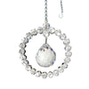 Clear faceted ball crystal ornament with beads and chain