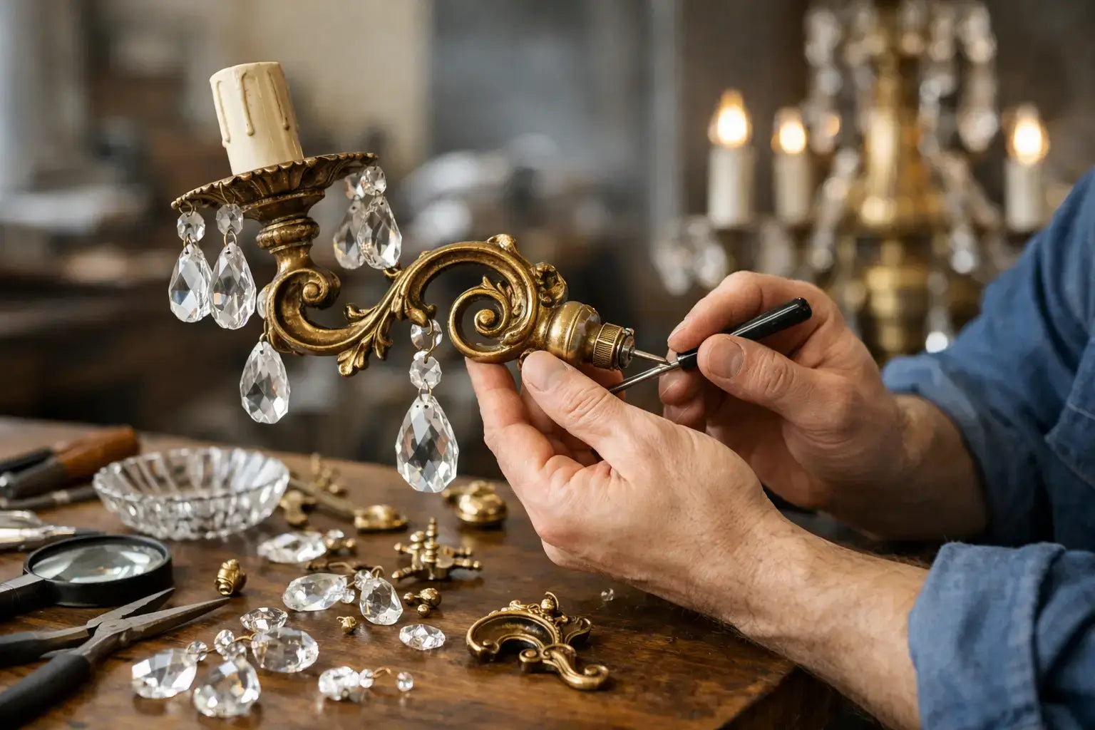 Repairing Antique Chandelier Components