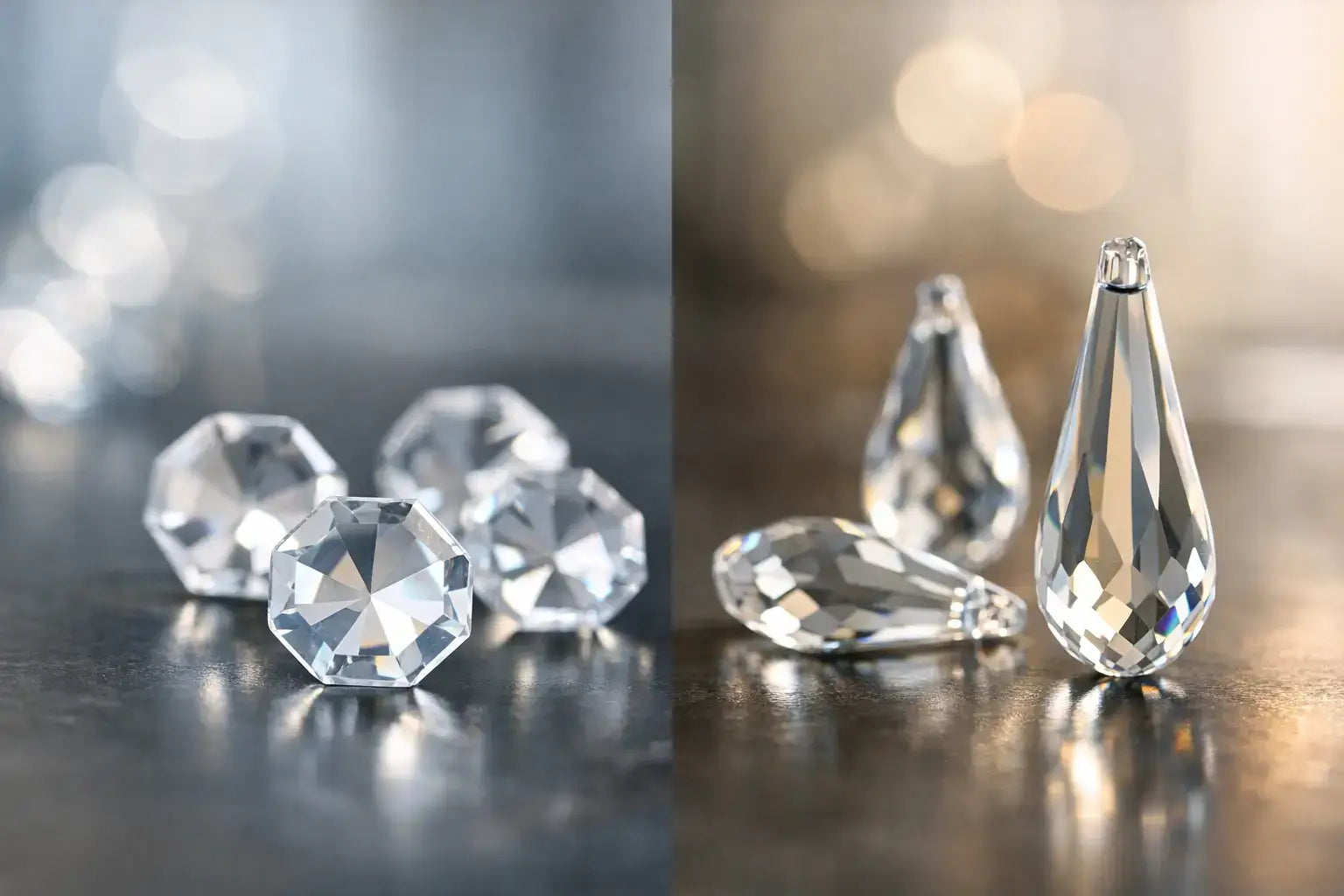 Octagon Crystals vs Teardrop Prisms
