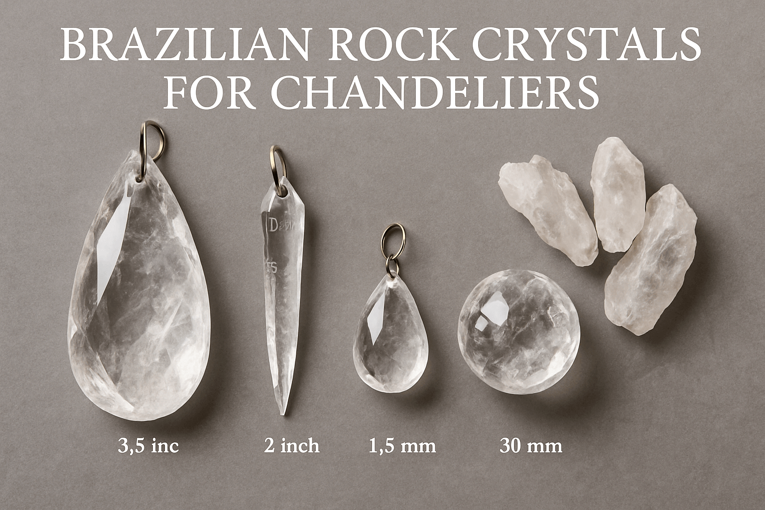 Rock crystal for chandeliers
