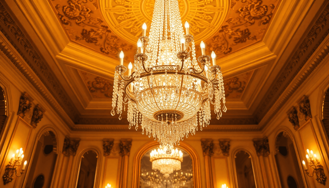 Chandelier with Crystal Garland