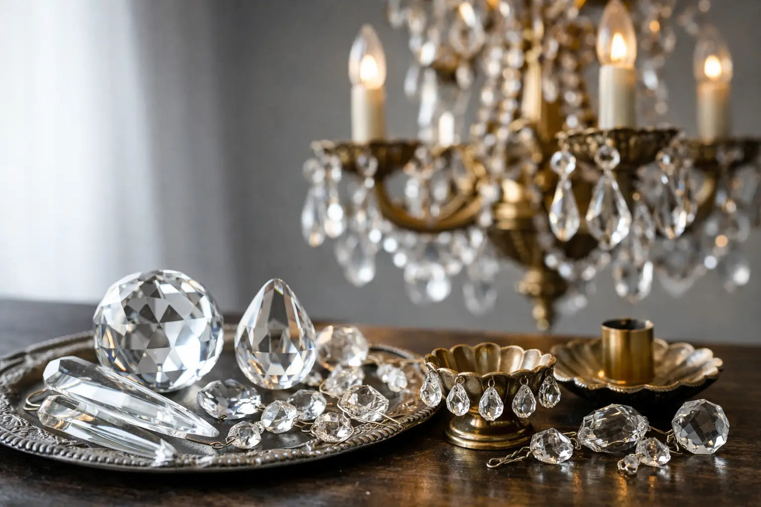 Crystal Chandelier Parts for Antique Fixtures