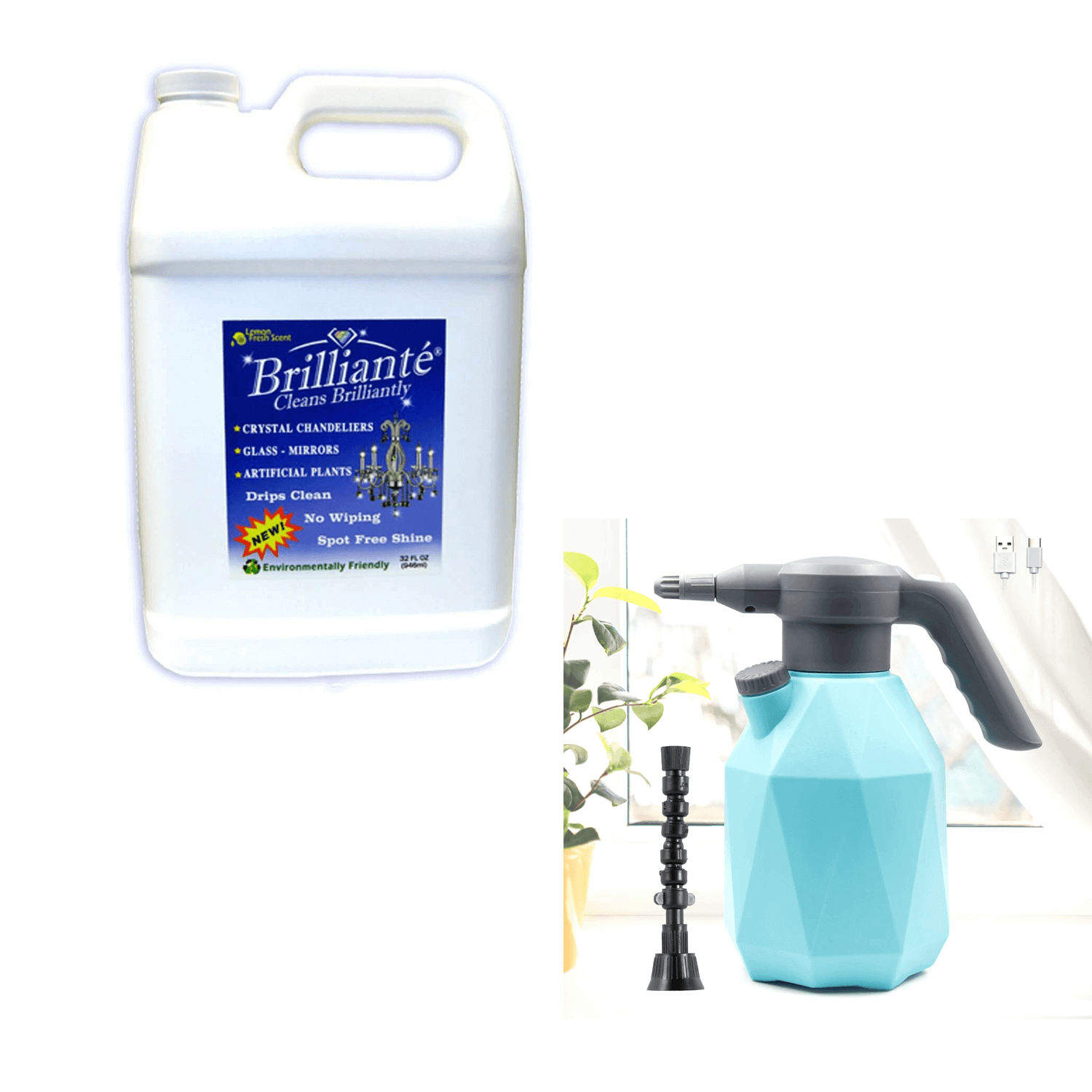 Crystal chandelier cleaner Gallon refill with electric sprayer 