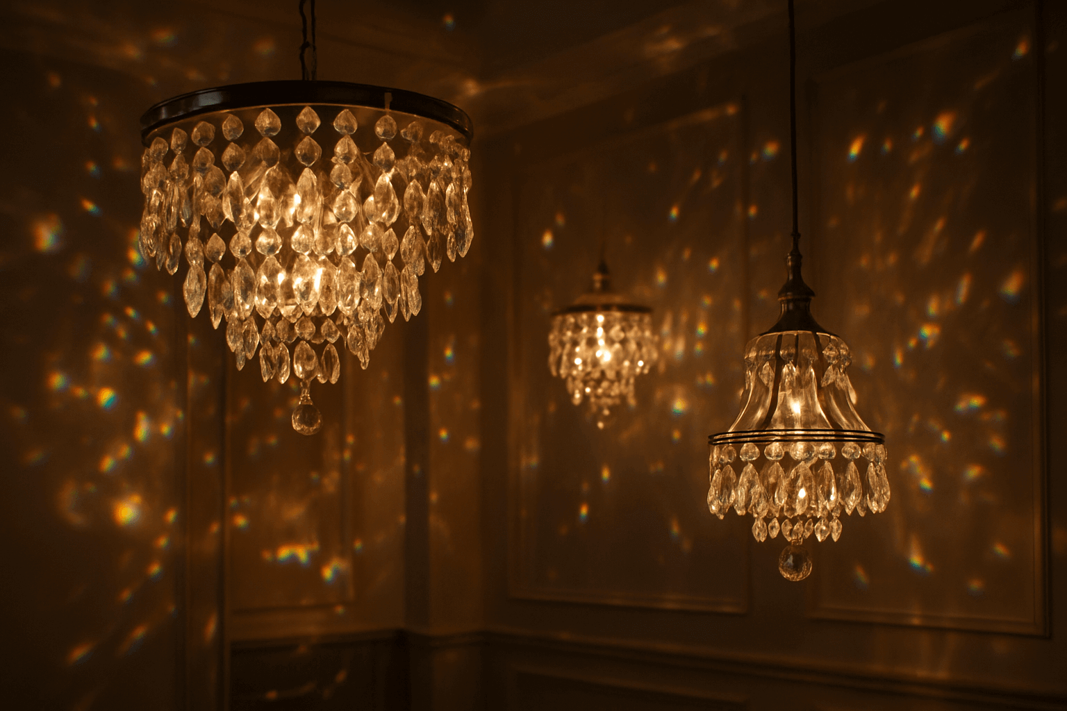 Elegant Hanging Lamp Crystals
