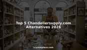 Chandelier supply store manager arranges crystal parts