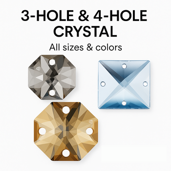 3-holes, 4 holes, crystals