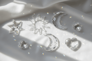 Crystal star, sun, moon, and heart prisms for  chandeliers and suncatchers