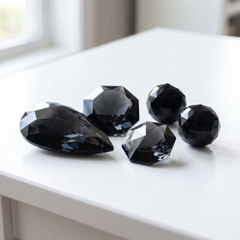 Black crystal chandelier prisms by crystalplace.com