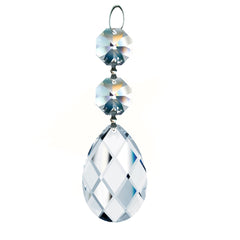 Hanging Crystal Almond with two octagon bead