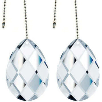 Clear Modern Almond Crystal fan pulls Amazing Brilliance by CrystalPlace.com