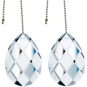 Clear Modern Almond Crystal fan pulls Amazing Brilliance by CrystalPlace.com