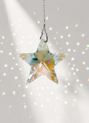 Crystal Suncatcher Swarovski Strass 28mm Aurora Borealis Star Prism