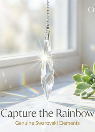 Hanging Crystal Suncatcher Icicle Prism 2.5 inch Swarovski Strass Clear Prism