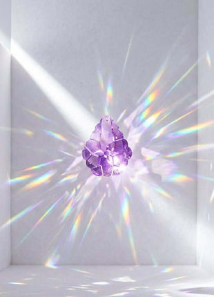 Purple swarovski crystal with rainbow