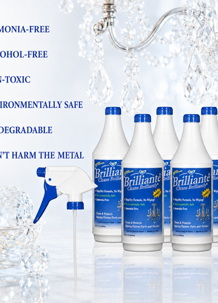 Brilliante Crystal Cleaner ammonia-free and alcohol-free product benefits – CrystalPlace