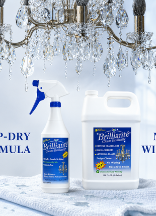 Brilliante Crystal Cleaner drip-dry no-wipe formula with 1 gallon refill – CrystalPlace