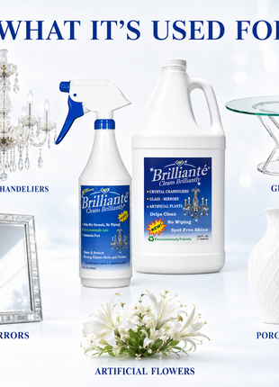 Brilliante Crystal Cleaner for chandeliers, glass, mirrors, porcelain and artificial flowers – CrystalPlace