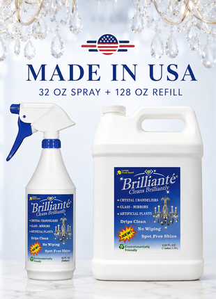 Made in USA Brilliante Crystal Cleaner spray and 1 gallon refill – CrystalPlace
