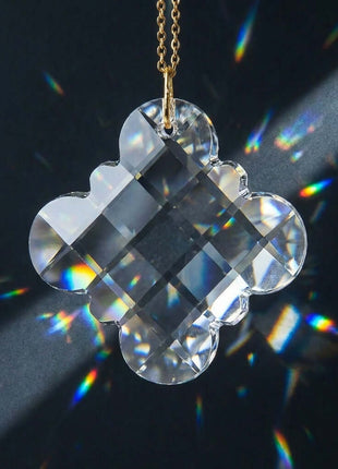 The Lucky 4-Leaf Clover Hanging  Crystal 