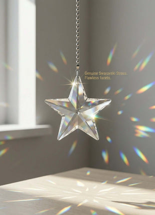 Swarovski Crystal star ornament with rainbow