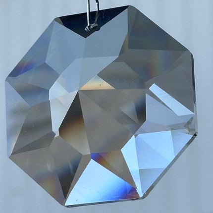 Hanging Crystal Suncatcher Large 60mm Magnificent Crystal Clear Octagon Prism