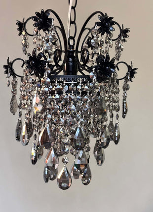Mini chandelier ice black crystals