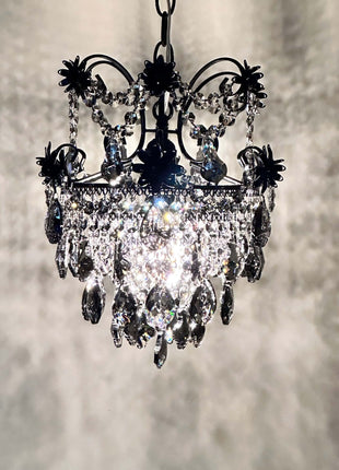 Mini chandelier ice black crystals by Crystalplace.com