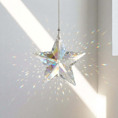 Crystal Suncatcher Swarovski Strass 28mm Aurora Borealis Star Prism