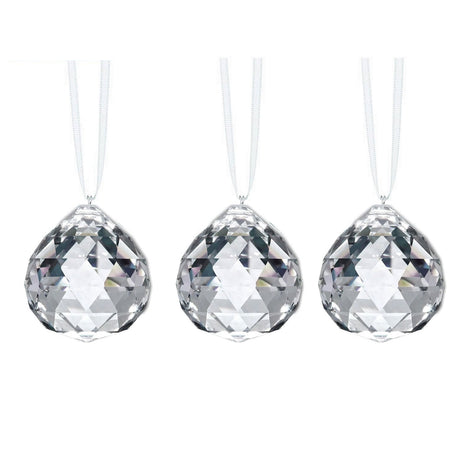 Crystal Prisms Suncatcher Rainbows 30mm Faceted Crystal Ball Prisms 3pcs