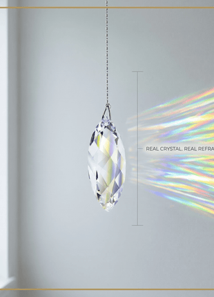Swarovski Crystal hanging Twist crystal rom a string with rainbow