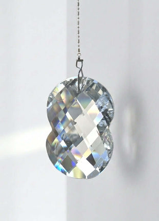 Hanging clear crystal suncatcher Lucky 8