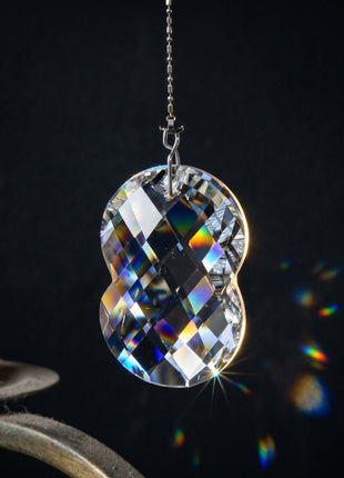Hanging clear crystal suncatcher Lucky 8 Amazing rainbow