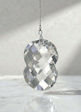 Hanging clear crystal suncatcher Lucky 8 real crystal