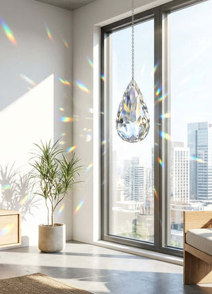 suncatcher Crystal Suncatcher Modern Almond Prism 2 inch Swarovski Strass Clear Prism