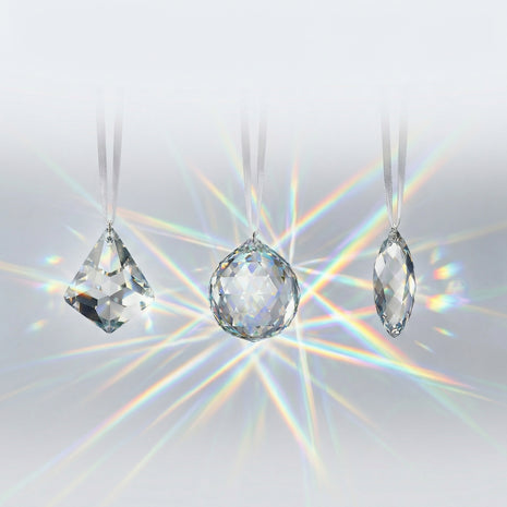 Hanging Crystals Swarovski Crystal 40mm Clear Crystal Prisms for Feng Shui (3 Pcs)