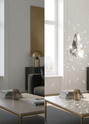 Modern living room with a coffee table, books, and decorative items.