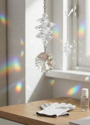 Swarovski Crystal hanging ornament with rainbow