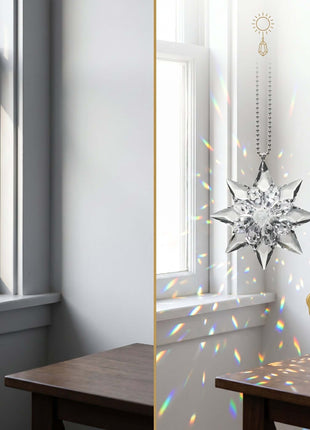 Crystal ornament crystal suncatcher Clear Crystal Star, Rainbow Maker