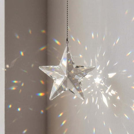 Clear Swarovski star-shaped crystal hanging
