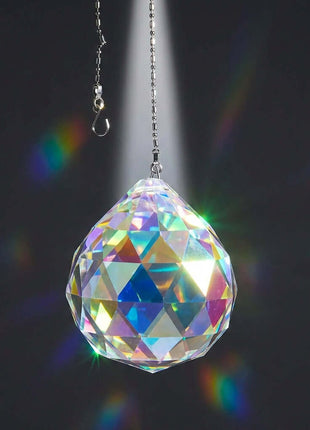 Crystal Suncatcher 30mm Aurora Borealis Faceted Ball Prism Magnificent Brand