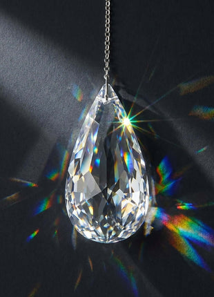 Amazing Suncatcher Modern Almond Prism Swarovski Strass Clear Prism