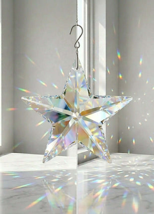 Swarovski Crystal star hanging ornament with rainbow