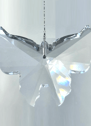 Crystal butterfly ornament on a white background