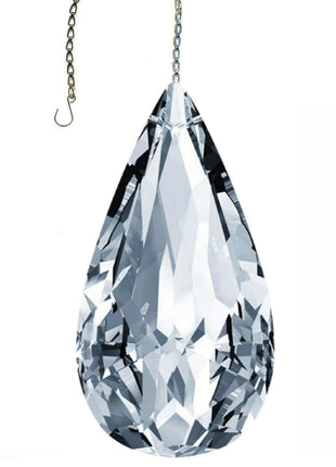 Hanging Crystal 3.5-inch Vintage Swarovski Crystal Clear Crystal Pear Shape