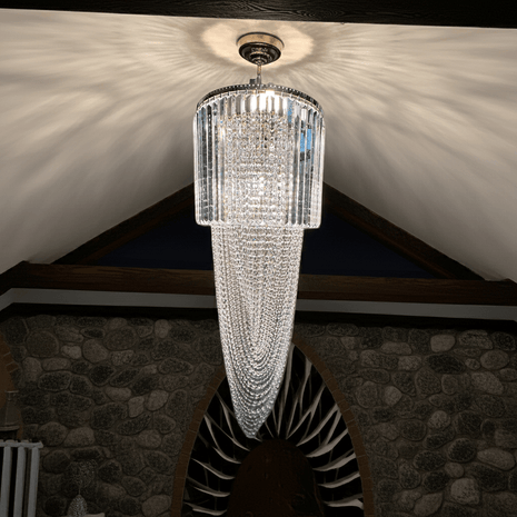 Modern Crystal Chandelier Spiral Design for high ceiling