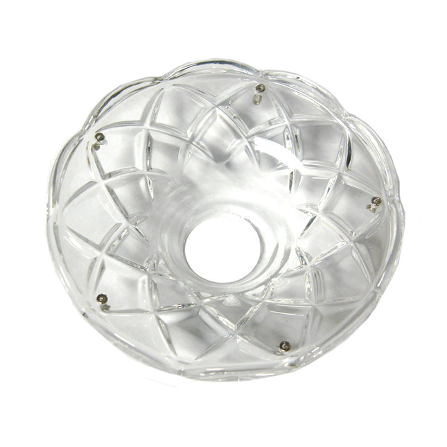 Crystal Bobeche 4.25 inches Clear with 26mm Center Hole, 5 Gold Pins