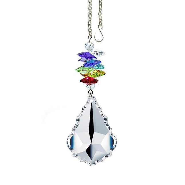 Crystal Ornament Suncatcher Faceted Clear Pendeloque Rainbow Maker Made with Swarovski crystals