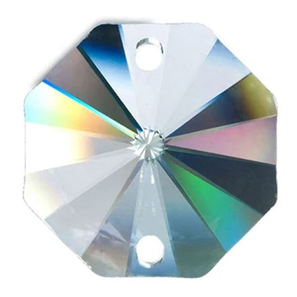 Octagon Crystal 32mm Clear Prism with Two Holes