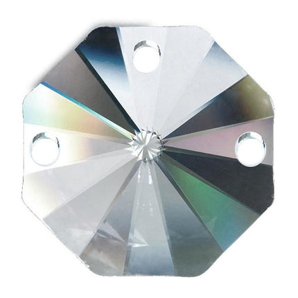 Octagon Crystal 22mm Clear Prism with Three Holes