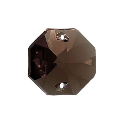 Octagon Crystal 14mm Black Diamond Prism with Two Holes